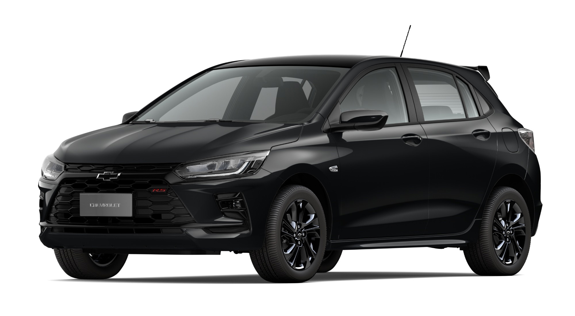 Carro Onix 2027 - Modelo RS Turbo AT na cor Preto Ouro Negro